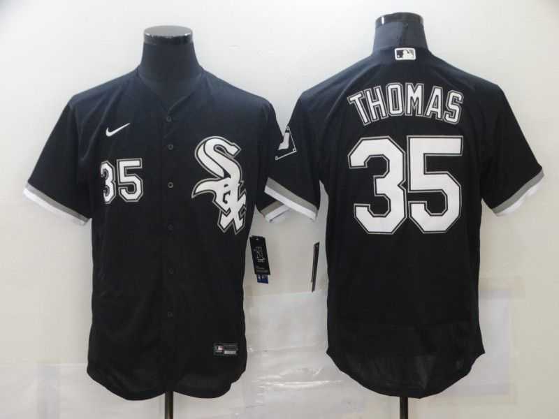 Men Chicago White Sox 35 Thomas Black Elite Nike MLB Jerseys